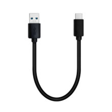 Cable USB QNAP USB 3.0 de 0.2 metros, tipo-A a tipo-C, negro, con SKU CAB-U35G02MAC