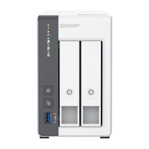QNAP NAS TS-216G en torre, procesador Cortex-A55, memoria de 4 GB, capacidad de 8 TB, color blanco. SKU K/TS-216G+2XMN10ADA400ES