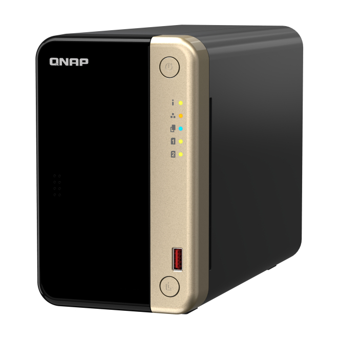 QNAP TS-264 NAS Torre Intel® Celeron® N5095 8 GB 16 TB Unidad de disco duro QNAP QTS Negro, Oro 2 Vista trasera del QNAP TS-264 mostrando sus puertos y conectividad