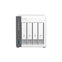 Unidad de disco duro NAS QNAP TS-433 con 4 GB de RAM, 16 TB de almacenamiento y procesador Cortex-A55, SKU K/TS-433-4G+4XMN10ADA400ES en color blanco