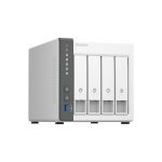 QNAP TS-433 NAS tipo torre con procesador Cortex-A55, 4 GB de RAM, 32 TB de almacenamiento y Turbo System en color blanco, SKU K/TS-433-4G+4XMN10ADA800S