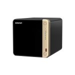QNAP TS-464 NAS torre con Intel Celeron N5095, 8 GB DDR4, y 24 TB HDD en negro y oro. SKU K/TS-464-8G+4XMN10ADA600S