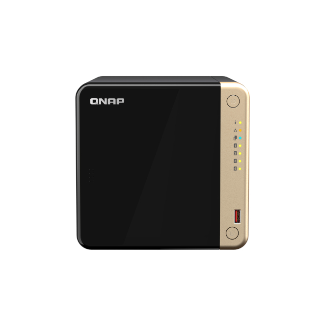 QNAP Torre NAS con Intel Celeron N5095 y 8 GB RAM QNAP TS-464 NAS torre con Intel Celeron N5095, 8 GB DDR4, y 24 TB HDD en negro y oro. SKU K/TS-464-8G+4XMN10ADA600S