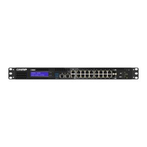 QNAP QGD-1602-C3758-16G switch gestionado L2 2.5G Ethernet en colores negro y gris, SKU QGD-1602-C3758-16G