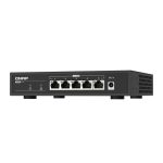 Switch No Administrado QNAP QSW-1105-5T con 5 puertos Gigabit Ethernet en color negro. SKU: QSW-1105-5T