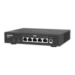 Switch No Administrado QNAP QSW-1105-5T con 5 puertos Gigabit Ethernet en color negro. SKU: QSW-1105-5T