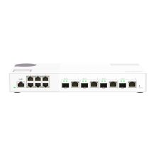 QNAP QSW-M2106-4C switch gestionado L2 en color blanco con puertos de velocidad 100/1000/2500 Mbps, SKU QSW-M2106-4C para redes cableadas