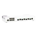 QNAP QSW-M2106-4C switch gestionado L2 en color blanco con puertos de velocidad 100/1000/2500 Mbps, SKU QSW-M2106-4C para redes cableadas
