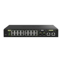 Imagen del switch QNAP QSW-M2116P-2T2S Gestionado L2, 2.5G Ethernet, Energía sobre Ethernet (PoE), color negro. SKU: QSW-M2116P-2T2S