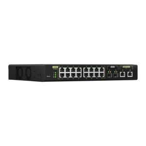 Imagen del switch QNAP QSW-M2116P-2T2S Gestionado L2, 2.5G Ethernet, Energía sobre Ethernet (PoE), color negro. SKU: QSW-M2116P-2T2S