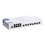 Switch gestionado L2 QNAP QSW-M408-4C en color blanco con 8 puertos Gigabit Ethernet y 4 puertos combo SFP. SKU: QSW-M408-4C