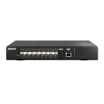 Switch gestionado L2 negro QNAP QSW-M5216-1T con puerto 10GbE y 16 puertos 25GbE. SKU QSW-M5216-1T