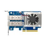 QNAP Tarjeta de expansión de red SFP+ de dos puertos de 10GbE, SKU QXG-10G2SF-NXE. Accesorio avanzado para centros de datos con alta velocidad de transferencia.