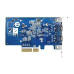 Imagen de la tarjeta de red QNAP QXG-10G2T-X710, un adaptador interno Ethernet con velocidad de 1000 Mbit/s y doble puerto