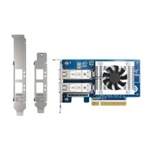 Vista del adaptador y tarjeta de red interno de QNAP con fibra de 25000 Mbit/s, modelo QXG-25G2SF-CX6