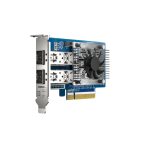 Vista del adaptador y tarjeta de red interno de QNAP con fibra de 25000 Mbit/s, modelo QXG-25G2SF-CX6
