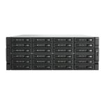 Caja para disco duro externo QNAP modelo TL-R2400PES-RP en colores negro y gris, compatible con discos de 2.5 y 3.5 pulgadas