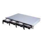QNAP TL-R400S caja para disco duro externo, compatible con discos SSD y HDD de 2.5 y 3.5 pulgadas, color negro y gris, SKU TL-R400S