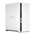 Servidor de almacenamiento NAS QNAP modelo TS-233 en formato torre con procesador ARM Cortex-A55, 2 GB de memoria RAM y capacidad de almacenamiento de 0 TB. SKU: TS-233