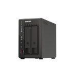 Imagen del QNAP TS-253E NAS Torre, color negro, con procesador Intel Celeron J6412, 8 GB de RAM y 0 TB de almacenamiento, SKU: TS-253E-8G