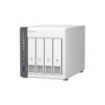 QNAP TS-433 NAS de torre con procesador ARM Cortex-A55, 4 GB de RAM, sin almacenamiento incluidos y sistema operativo QTS en color blanco, SKU TS-433-4G
