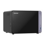 Imagen del QNAP TS-632X-4G, un NAS en torre con procesador Alpine AL-524, 4 GB de RAM DDR4, modelo en color negro, SKU TS-632X-4G-PE