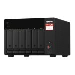 QNAP TS-673A-SW5T servidor de almacenamiento NAS en formato torre con procesador Ryzen Embedded V1500B, 8 GB de RAM DDR4, sin capacidad de almacenamiento interno y sistema operativo QNAP QTS color negro. SKU TS-673A-SW5T.