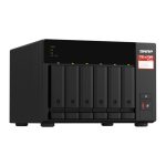 QNAP TS-673A-SW5T servidor de almacenamiento NAS en formato torre con procesador Ryzen Embedded V1500B, 8 GB de RAM DDR4, sin capacidad de almacenamiento interno y sistema operativo QNAP QTS color negro. SKU TS-673A-SW5T.