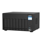 QNAP TS-832PX NAS en torre de aluminio negro con procesador Annapurna Labs AL324, 4 GB DDR4 y 0 TB en el sistema QNAP Turbo, SKU TS-832PX-4G