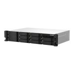 Vista frontal del QNAP TS-873AeU-RP NAS Bastidor 2U con procesador Ryzen Embedded V1500B, memoria 4 GB DDR4 y 0 TB de almacenamiento, SKU TS-873AEU-RP-4G