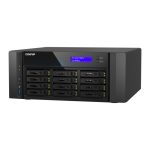 Imagen del servidor de almacenamiento NAS QNAP modelo TS-H1277AFX-R7-32G con procesador AMD Ryzen 7, 32 GB DDR5 y torre negra, SKU TS-H1277AFX-R7-32G