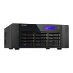 Imagen del servidor de almacenamiento NAS QNAP modelo TS-H1277AFX-R7-32G con procesador AMD Ryzen 7, 32 GB DDR5 y torre negra, SKU TS-H1277AFX-R7-32G