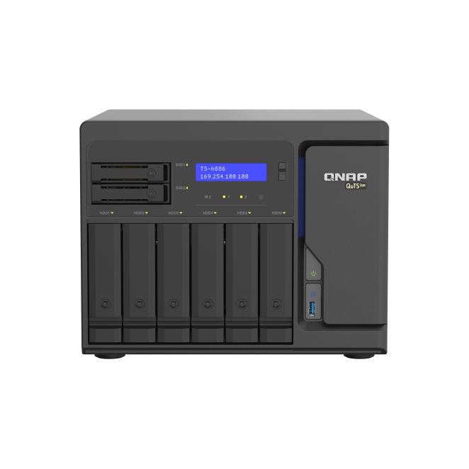 QNAP NAS Torre Intel Xeon con 8 GB DDR4 y QuTS hero QNAP TS-h886 NAS Torre Intel Xeon D-1602 con 8 GB DDR4, 0 TB y QuTS hero, SKU TS-H886-D1602-8G
