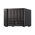 QNAP TS-H973AX NAS de torre con procesador Ryzen Embedded V1500B, 32 GB de RAM DDR4, capacidad de almacenamiento 0 TB, sistema operativo QuTS hero, color negro. SKU TS-H973AX-32G