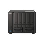 QNAP TS-H973AX NAS de torre con procesador Ryzen Embedded V1500B, 32 GB de RAM DDR4, capacidad de almacenamiento 0 TB, sistema operativo QuTS hero, color negro. SKU TS-H973AX-32G