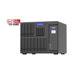 QNAP TVS-h1688X NAS en torre, procesador Intel Xeon W-1250, 32 GB DDR4 RAM, 0 TB almacenamiento, modelo negro. SKU TVS-H1688X-W1250-32G