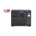 QNAP TVS-h1688X NAS en torre, procesador Intel Xeon W-1250, 32 GB DDR4 RAM, 0 TB almacenamiento, modelo negro. SKU TVS-H1688X-W1250-32G