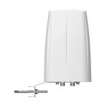 Antena omnidireccional QuWireless de 3 dBi, modelo AOLM4-N para redes inalámbricas.