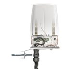 Antena omnidireccional QuWireless QuSpot para red inalámbrica, con conexión PoE/LAN y ganancia de 3 dBi. SKU: AX12S.