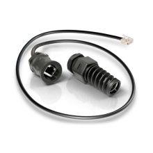 Cable de red QuWireless negro de 0,38 metros, ideal para conexiones rápidas y seguras. SKU: QRJ45-L