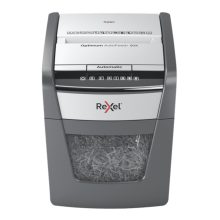 Trituradora de papel Rexel Optimum AutoFeed+ 50X, corte cruzado, 55 decibeles, 22 cm de ancho, colores negro y gris. SKU 2020050XEU
