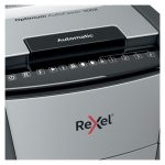 Triturador de papel Rexel AutoFeed+ 300X con corte cruzado, 55 dB, 23 cm de ancho en colores negro y gris, SKU 2020300XEU
