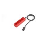 Salicru CABLE IEC de salida rojo, enchufe C14 a 4-Schuko, 2 metros de longitud. SKU: 663BA000004