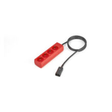 Salicru CABLE IEC de salida rojo, enchufe C14 a 4-Schuko, 2 metros de longitud. SKU: 663BA000004