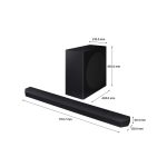 Imagen de la barra de sonido Samsung HW-Q800D Negra 5.1.2 canales, con subwoofer inalámbrico y compatibilidad Dolby Atmos. SKU HW-Q800D/ZF