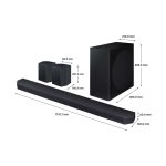 Imagen de la barra de sonido Samsung HW-Q930D en color negro con 9.1.4 canales y tecnología Dolby Atmos, SKU HW-Q930D/ZF