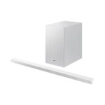 Vista de la Samsung Barra de Sonido Ultra Slim HW-S701D/ZF con Subwoofer para el año 2024. SKU: HW-S701D/ZF