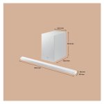 Vista de la Samsung Barra de Sonido Ultra Slim HW-S701D/ZF con Subwoofer para el año 2024. SKU: HW-S701D/ZF