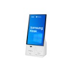 Imagen del Samsung KM24C-3, un dispositivo de señalización con pantalla táctil de 24 pulgadas, resolución Full HD, 250 cd/m² de brillo, en color blanco, y procesador incorporado con Windows 10 IoT Enterprise, SKU: LH24KMC3BGCXEN