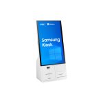 Imagen del Samsung KM24C-3, un dispositivo de señalización con pantalla táctil de 24 pulgadas, resolución Full HD, 250 cd/m² de brillo, en color blanco, y procesador incorporado con Windows 10 IoT Enterprise, SKU: LH24KMC3BGCXEN